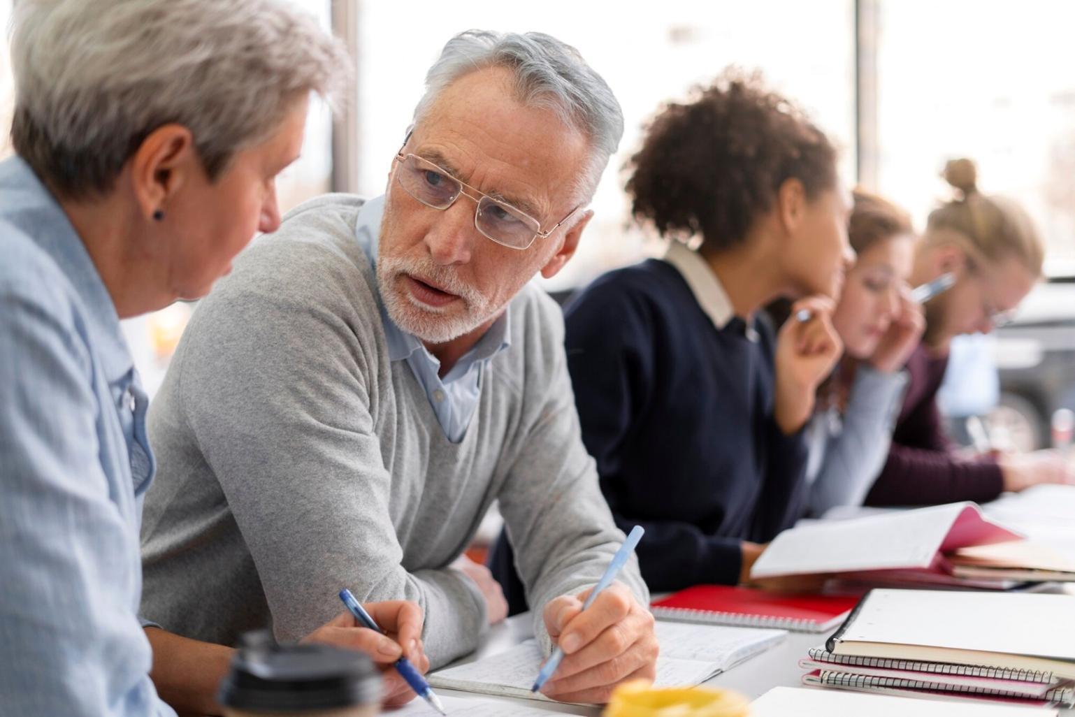 Early team meeting discussing financial tracking concepts